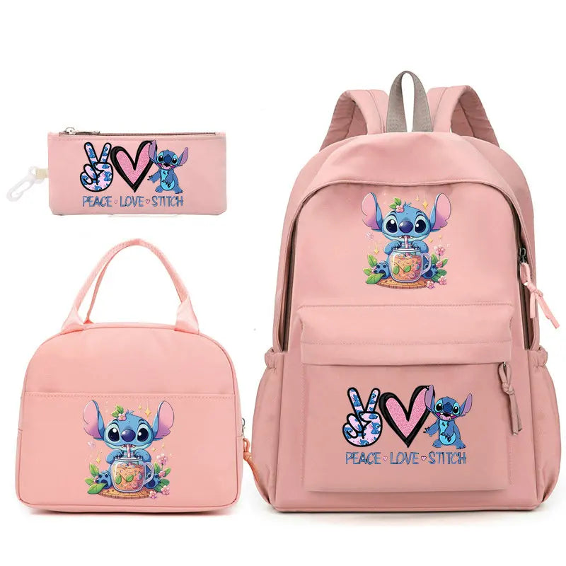 Kit 3peças mochilas Lilo e Stitch Unissex