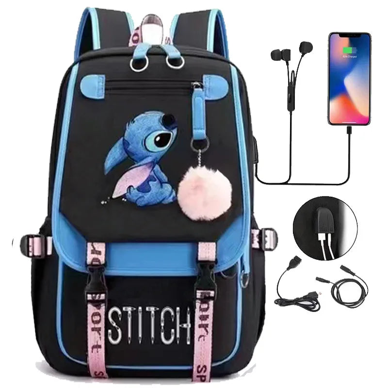 Lilo Stitchn Mochilas Escolar unissex