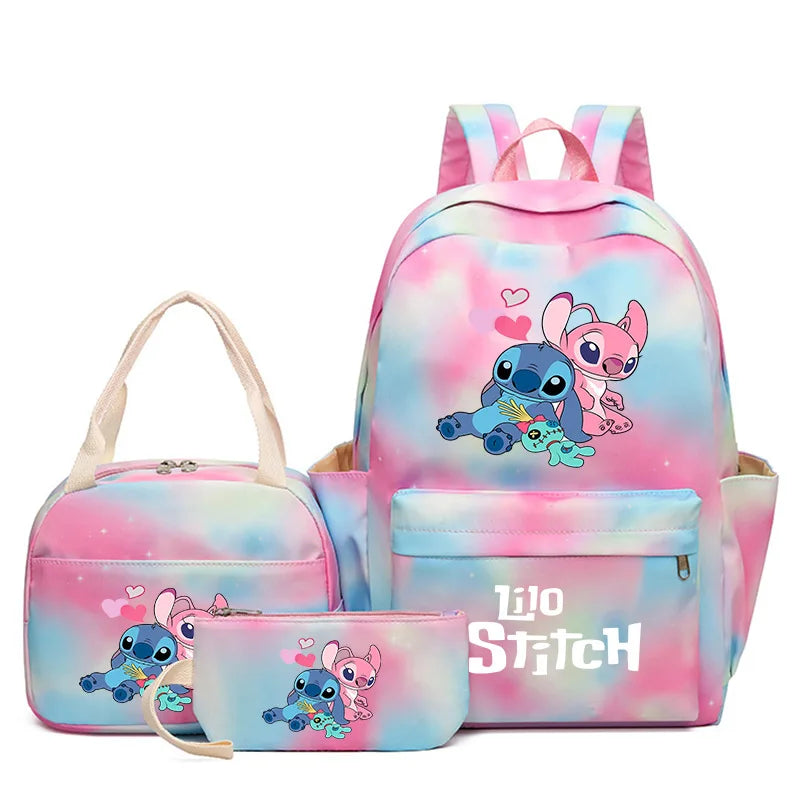 Kit 3peças Lilo Stitch Mochila Colorida