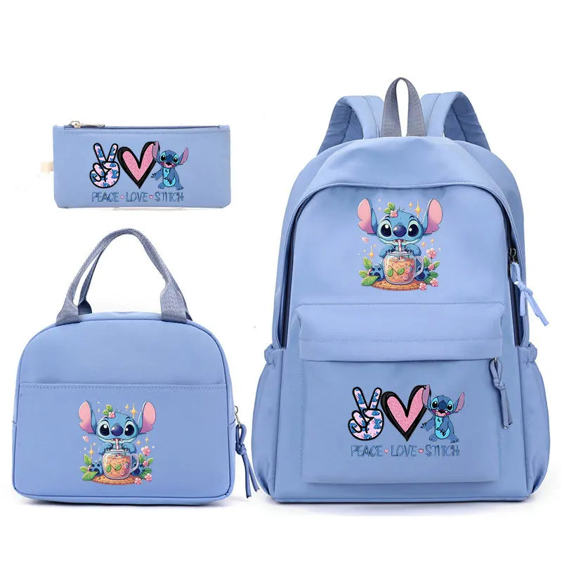 Kit 3peças mochilas Lilo e Stitch Unissex