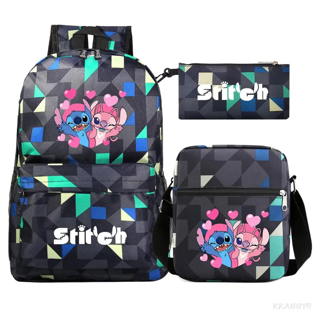 Stitch Mochila Feminina Kit 3peças