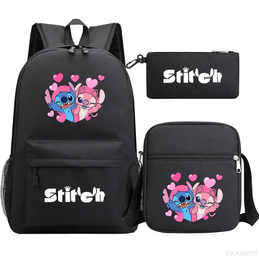 Stitch Mochila Feminina Kit 3peças